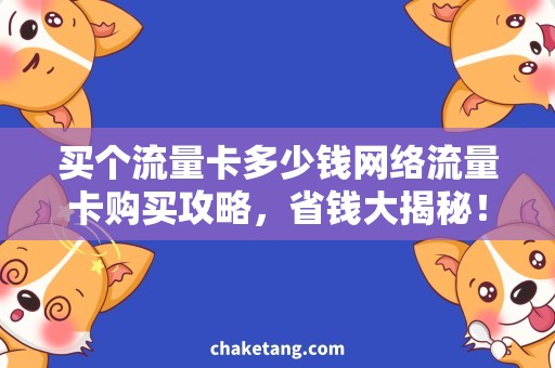 买个流量卡多少钱网络流量卡购买攻略，省钱大揭秘！