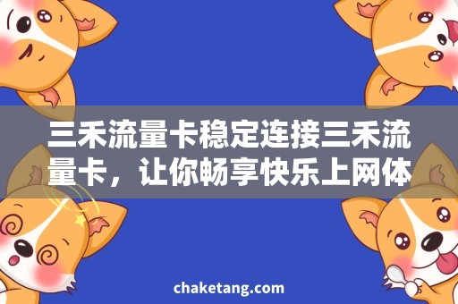 三禾流量卡稳定连接三禾流量卡，让你畅享快乐上网体验